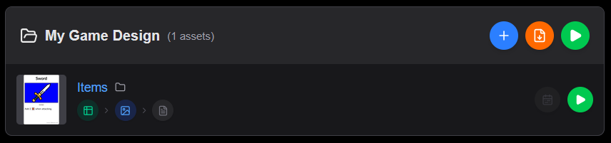 Asset list item