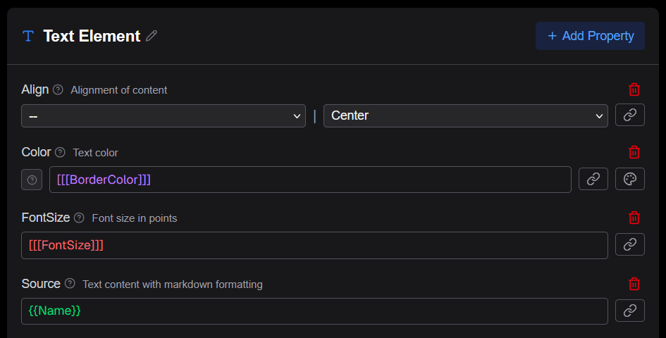 Reference highlighting in the property editor