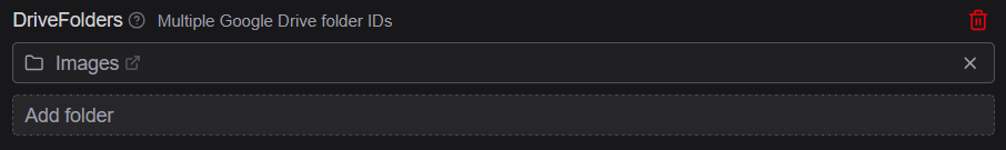 Drive Folders section in Root settings