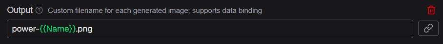 Output field in Root settings