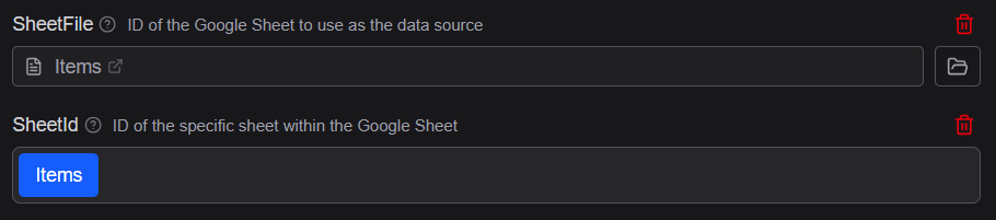Sheet File field in Root settings